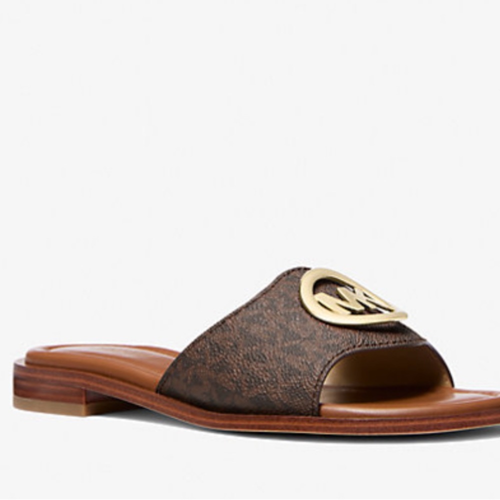 Michael Kors Hannah Signature Logo
Slide Sandal US9 49S5HNFS1B🤎💛
